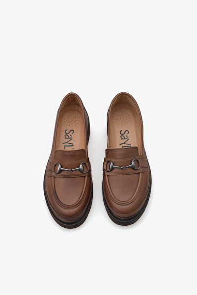 SAYL Шкіряні лофери з підкладкою на підборах з пряжкою для жінок на щодень