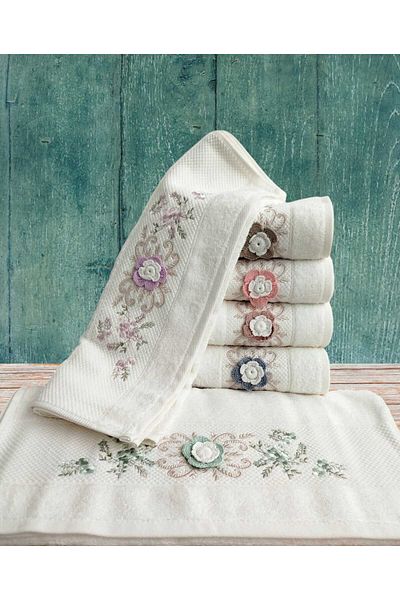 Fiesta Elegance Series Bamboo Cream Χειροποίητη 6 τεμάχια 50x90 cm