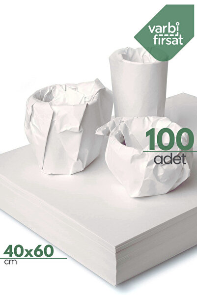 Varbifırsat 100 Adet 40x60 Tabak - Bardak Sarma Taşıma Taşınma Paketleme Kağıdı Hediye Paketi