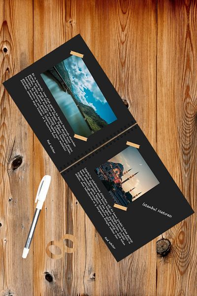 Four Kids Black Leaf Photo Album, 15 Sheets 30 Sheets, Black Pp Cover, Notebook