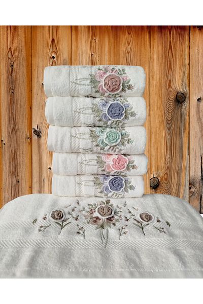 Fiesta Elegance Series Bamboo Cream Hand Work 6 Pcs 50X90 cm