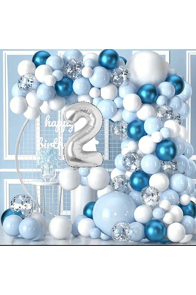 ALYA Party Numeral Foil Balloon-Blue Birthday Set Birthday Concept