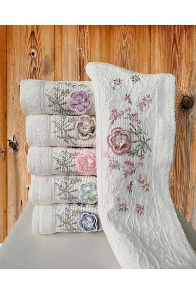 Fiesta Elegance Series Bamboo Cream Χειροποίητη 6 τεμάχια 50x90 cm