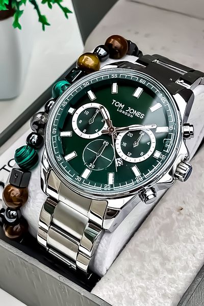 Tom Jones STEEL MEN'S WRIST WATCH AND BRACELET WITH GIFT
