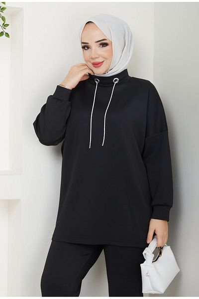 ANKA BOUTIQUE Scuba Double Suit Stone Rope with Detail