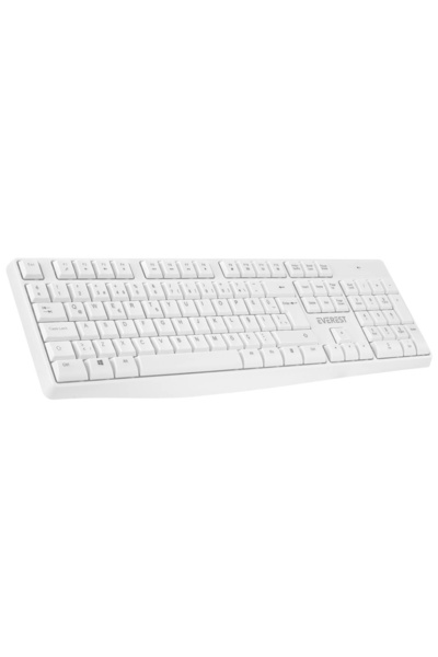 Everest KM-7500 Beyaz Kablosuz Q Multimedia Klavye + Mouse Set TR Q