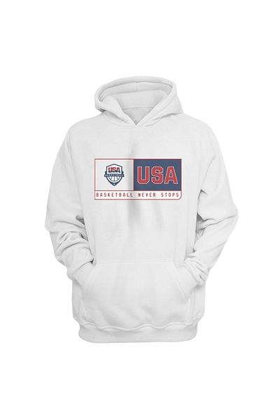 usateamfans Суичър с качулка за баскетбол на САЩ с поща