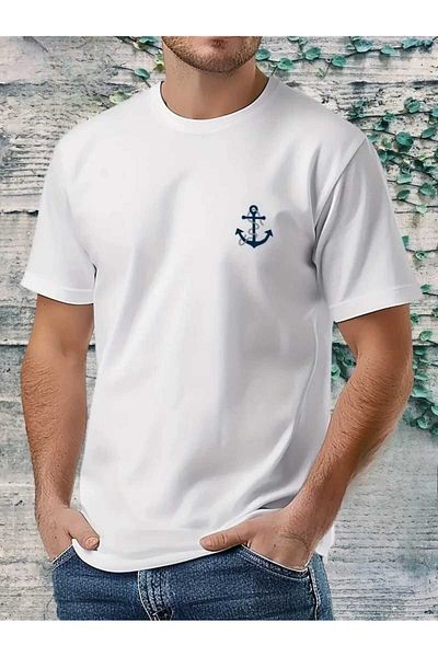 WOODROFFE Ανδρικό μπλουζάκι με στάμπα Anchor New Season Oversize Loose
