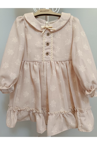 Kids Kız Bebek Elbisesi Kurdaleli Fırfırlı