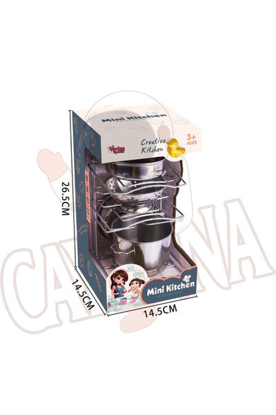 cayenna 7 Parça Raflı Çelik Tencere Tava Seti