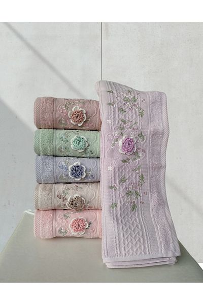 Fiesta Elegance Series Bamboo Coloured Handwork 6 Pcs 50X90 cm