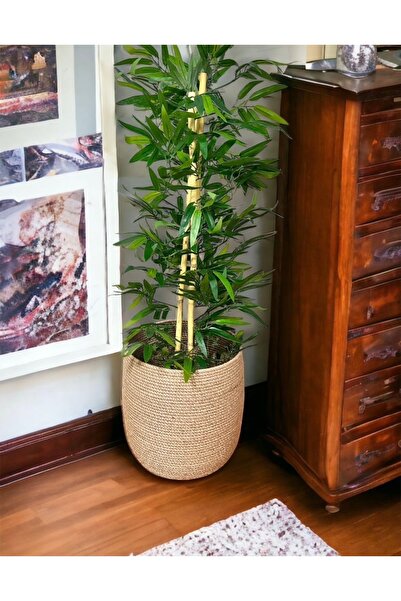 Bohemahomedecor 25*30 hasır jüt sepet saksı dekoratif sepet oyuncak sepeti dü...