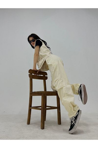 KOTOLOG Unisex Urban Baggy Parachute Pant - I Φαρδύ πόδι, Χαλαρή εφαρμογή, Ρυθμιζόμενο βαμβακερό ύφασμα