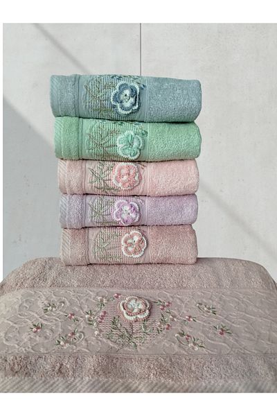 Fiesta Elegance Series Bamboo Coloured Handwork 6 Pcs 50X90 cm