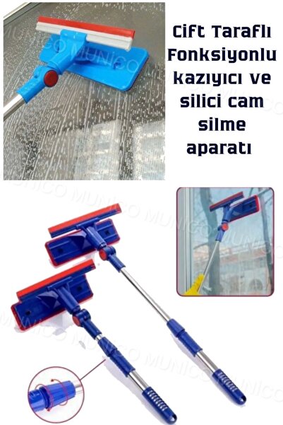 Munico Pencere Temizleme Aracı Cam Temizleyici Paspas Dönebilen Pencere Temiz...