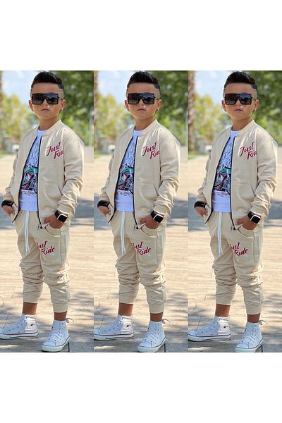 Amur Boys' Seasonal Tracksuit Set - 100% Cotton, Printed