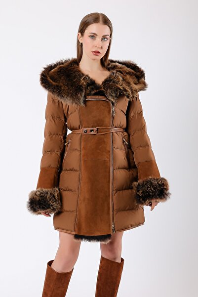 Leather Club Karamel Hakiki Toskana Kürk Kaban