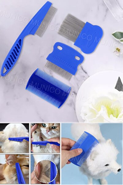 Munico Kediler ve köpekler için pire 4 adet bit tarağı köpekler kediler için pire ve bitlere karşı etkili