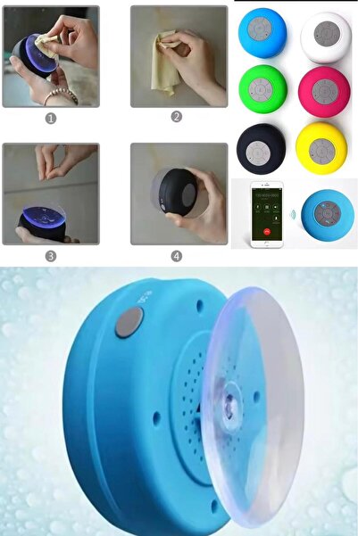 Munico Mini Kablosuz BT Duş Hoparlörü IPX4 LED Işıklı Su Geçirmez Taşınabilir...