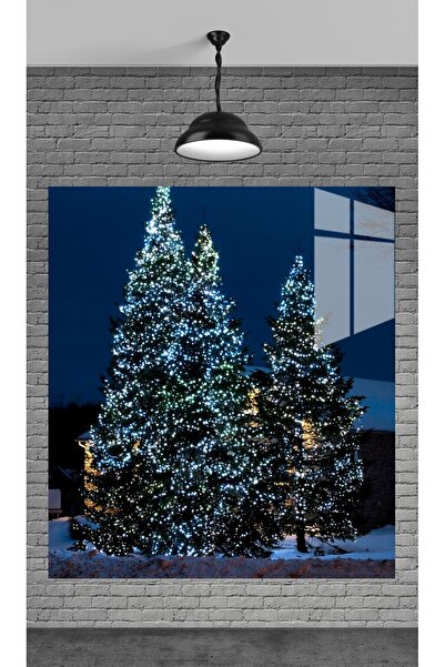 META CAM MUHTEŞEM YILBAŞI AĞACI TEMPERLİ CAM ÜZERİNE TABLO SEVGİLİNİZE YILBAŞ...