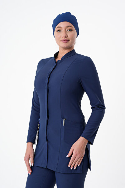 almesta Zayah Hemşire Doktor Tesettür Cerrahi Üst Forma Uzun Kol Scrubs