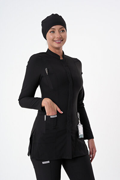 almesta Zayah Hemşire Doktor Tesettür Cerrahi Üst Forma Uzun Kol Scrubs