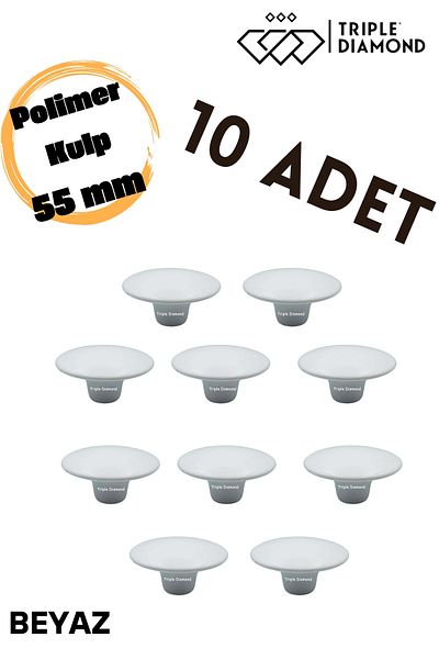 Triple Diamond Polymer Button White Furniture Drawer Kitchen Handles Cabinet Handle Cabinet Handle (10 Pieces)