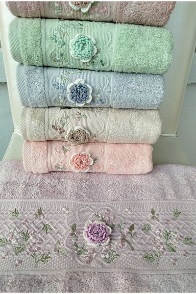 Fiesta Elegance Series Bamboo Coloured Handwork 6 Pcs 50X90 cm