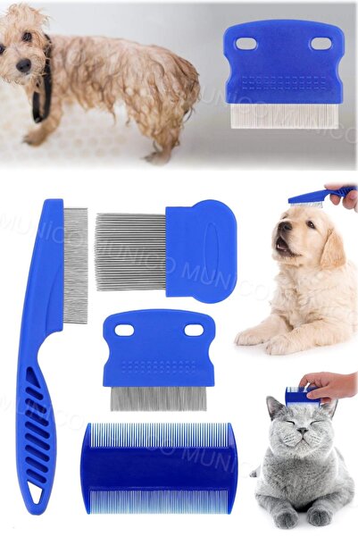 Munico Kediler ve köpekler için pire 4 adet bit tarağı köpekler kediler için pire ve bitlere karşı etkili