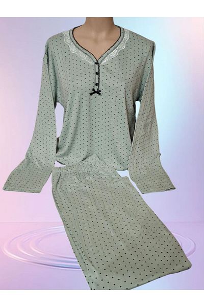 Miss Melina Plus Size Cotton Long Sleeve Women's Pajamas Set Seasonal