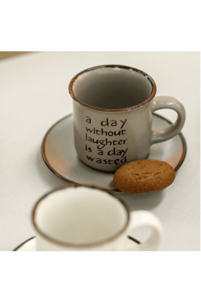 Home 6-Piece Decorative Coffee Fi̇Ncanlari - Set of 3 Dishes with Handles