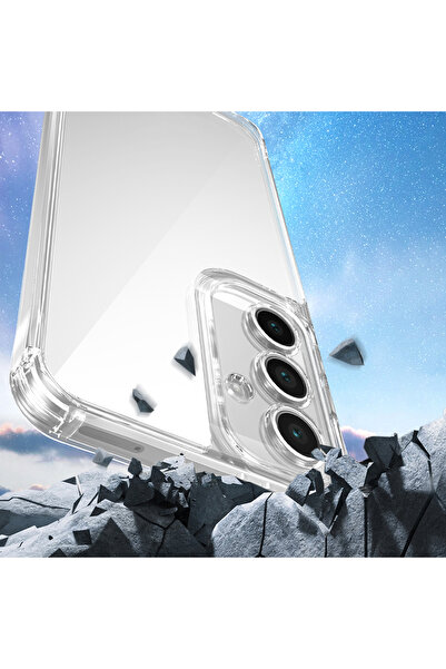 m.tk moveteck Samsung Galaxy A17 Kılıf Köşe Korumalı Şeffaf Silikon Boyun ve Omuz ip Askılı Telefon Kapak