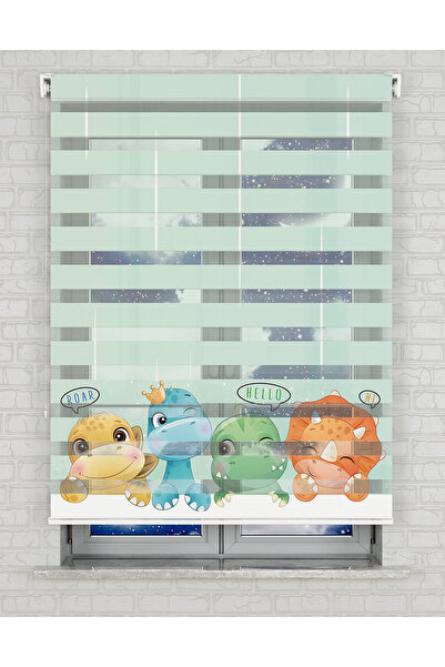 Bright Cover Şirin Yavru Dinazorlar Baskılı Zebra Perde - Gece Gündüz - Çocuk...