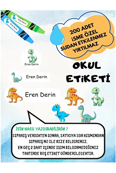 EyER Shoping Dinosaurusi Školska Etiketa Olovka Sveska Prilagođeno Ime Etiket...