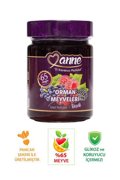 Anne Orman Meyveleri Reçeli 400g (PANCAR ŞEKERİ ILE ÜRETİLMİŞTİR - GLİKOZ, KORUYUCU IÇERMEZ)