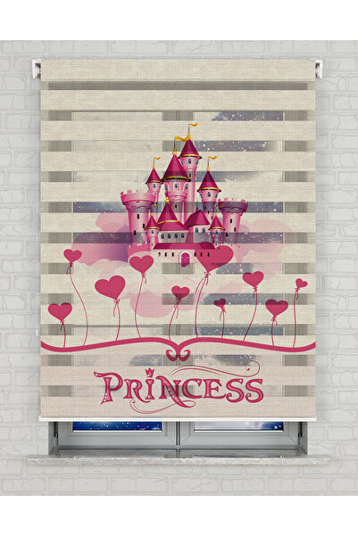 Bright Cover Prensesin Şatosu Baskılı Zebra Perde - Gece Gündüz - Kız Çocuk O...