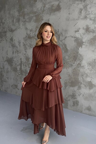 HELİS BUTİK Φόρεμα σιφόν σε στρώσεις