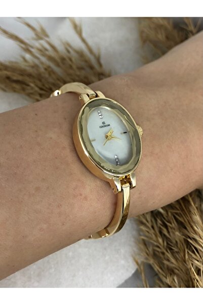 TD TRENDDURAGI Vintage Gold İçi Beyaz Kadın Kol Saati