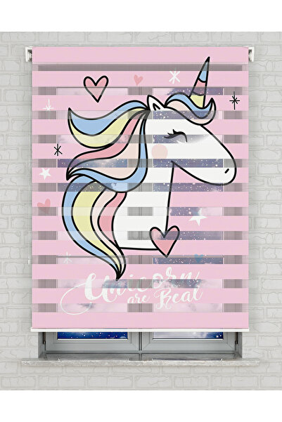 Bright Cover Unicorn Baskılı Zebra Perde - Gece Gündüz Kullanıma Uygundur - B...