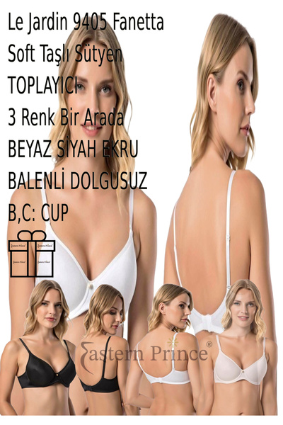 Le Jardin Σουτιέν Soft Cup Fanetta - Στρας, Plus Size, Unfilled and Underwire Gatherer 9405