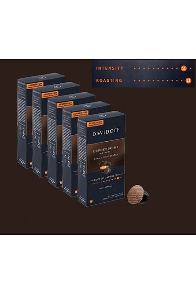 Davidoff 5X10 Capsules Coffee Espresso - 57 Rıstretto Dark Chocolate (Nespresso Compatible)