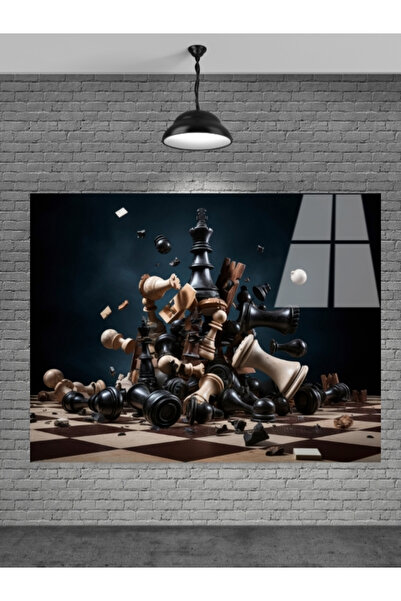 Genel Markalar KIRIK SATRANÇ TAŞLARI CAM TABLO