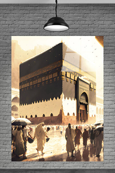 seZZeon METACAM 3D KABE MEKKE İSLAMİ CAM TABLO