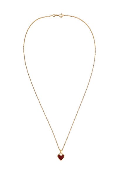 ELLI Necklace Ladies Heart Pendant Love With Enamel Red In 925 Sterling Silver Gold Plated