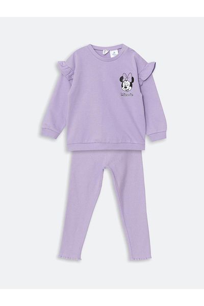 LC Waikiki Printed Girl's Sweatshirt and Sweatpants Set of 2