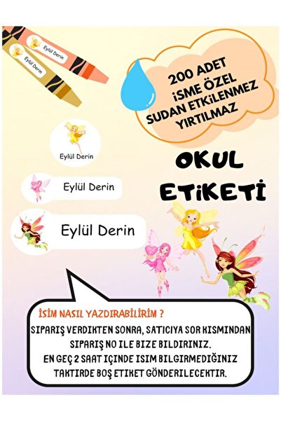 EyER Shoping Školska etiketa za djevojčice, olovka, sveska, prilagođena etike...