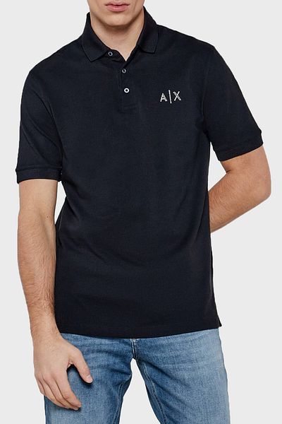 Armani Exchange Ανδρικό μπλουζάκι με λαιμόκοψη πόλο - 100% βαμβάκι, κανονική εφαρμογή XM 000330   AF10366 U