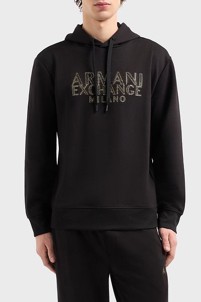 Armani Exchange Regular Fit Hooded Effect Logo Printed Sweat Men's Sweat Xm 000332   Af12269 Uc001