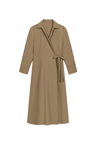 praye Φόρεμα σε μπεζ χρώμα με βασικά δεσίματα στο πλάι