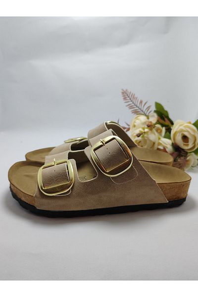DADWOLF Cork Sole Arizona Model Double Buckle Orthopedic Slippers